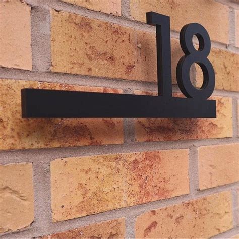 house numbers metal black on brick wall|black house number selection.